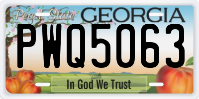 GA license plate PWQ5063