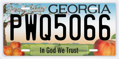 GA license plate PWQ5066