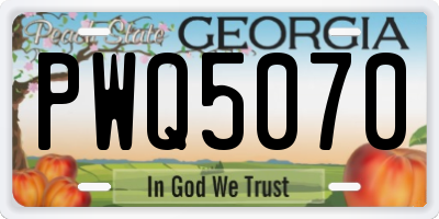 GA license plate PWQ5070