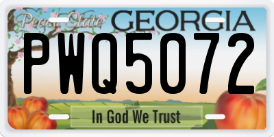 GA license plate PWQ5072