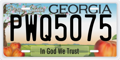 GA license plate PWQ5075