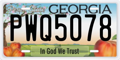 GA license plate PWQ5078