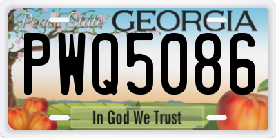 GA license plate PWQ5086