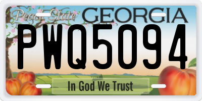 GA license plate PWQ5094
