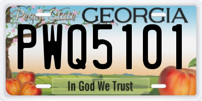 GA license plate PWQ5101