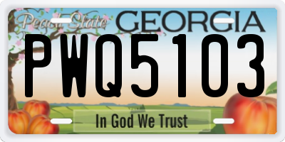 GA license plate PWQ5103