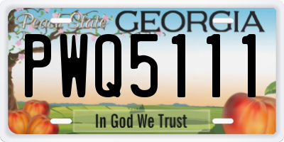 GA license plate PWQ5111