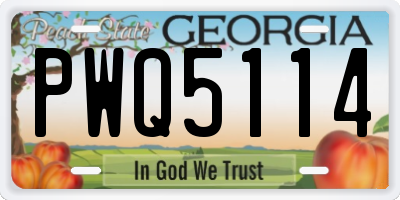 GA license plate PWQ5114