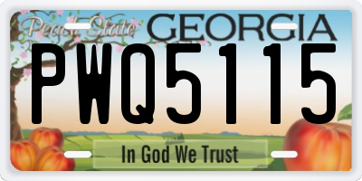 GA license plate PWQ5115