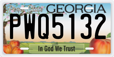 GA license plate PWQ5132