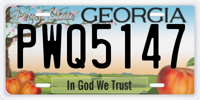 GA license plate PWQ5147