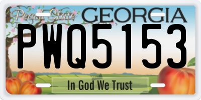 GA license plate PWQ5153