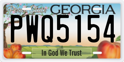 GA license plate PWQ5154