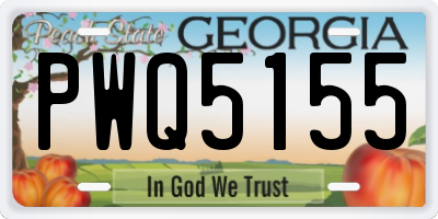 GA license plate PWQ5155