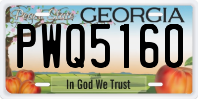 GA license plate PWQ5160