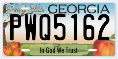 GA license plate PWQ5162