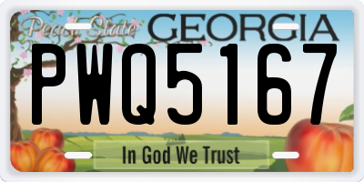 GA license plate PWQ5167