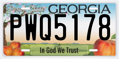 GA license plate PWQ5178