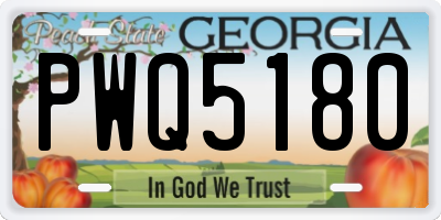 GA license plate PWQ5180