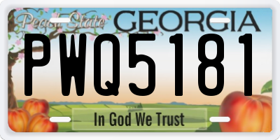 GA license plate PWQ5181