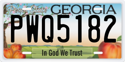GA license plate PWQ5182