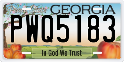 GA license plate PWQ5183