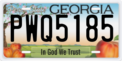 GA license plate PWQ5185