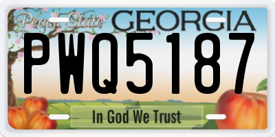 GA license plate PWQ5187