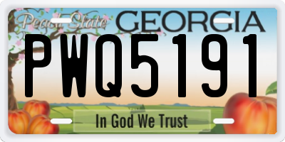 GA license plate PWQ5191