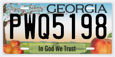 GA license plate PWQ5198