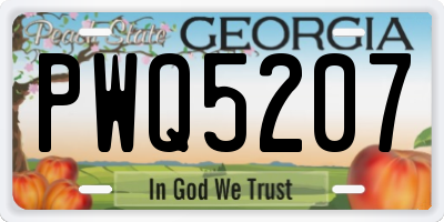 GA license plate PWQ5207