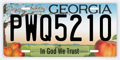 GA license plate PWQ5210
