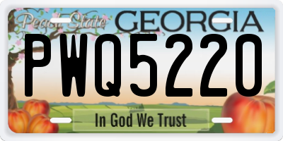GA license plate PWQ5220