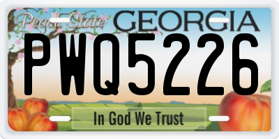 GA license plate PWQ5226