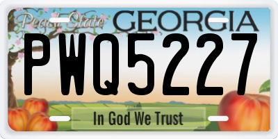 GA license plate PWQ5227