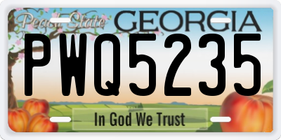 GA license plate PWQ5235