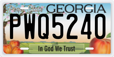 GA license plate PWQ5240