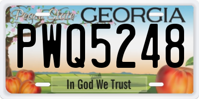 GA license plate PWQ5248