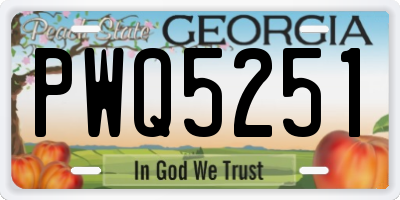 GA license plate PWQ5251
