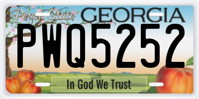 GA license plate PWQ5252
