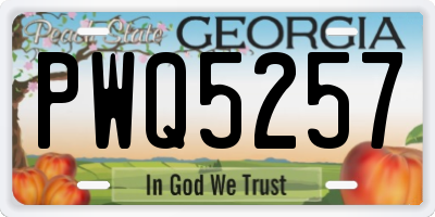 GA license plate PWQ5257