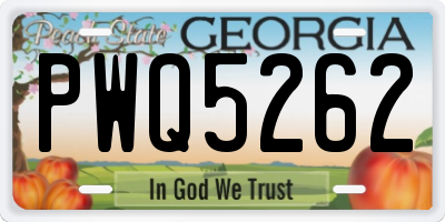 GA license plate PWQ5262