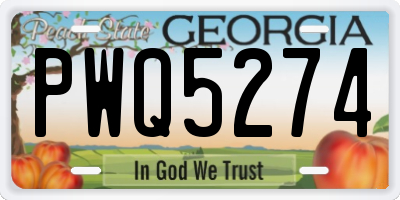 GA license plate PWQ5274