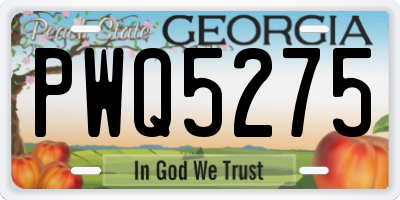 GA license plate PWQ5275