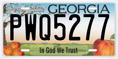 GA license plate PWQ5277