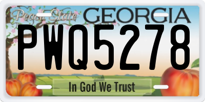 GA license plate PWQ5278