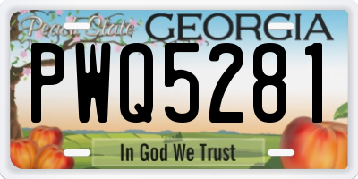 GA license plate PWQ5281