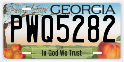 GA license plate PWQ5282