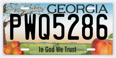 GA license plate PWQ5286