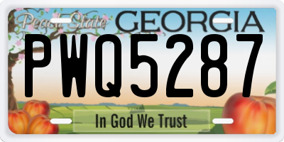 GA license plate PWQ5287